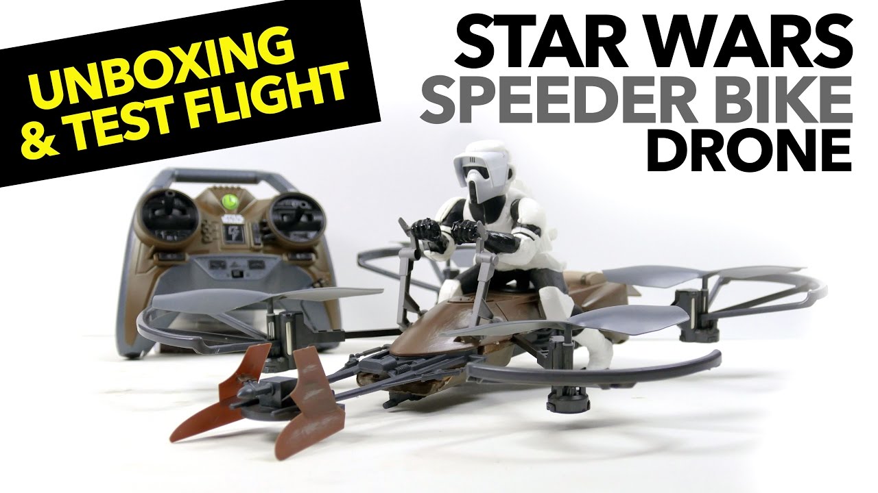 Forkludret tage ned demonstration Star Wars: Air Hogs Speeder Bike Drone Unboxing - Imperial Aratech 74-Z -  YouTube