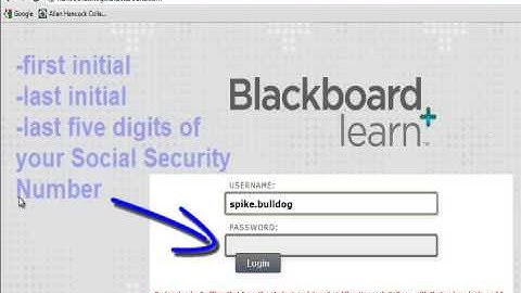 Blackboard Username and Password