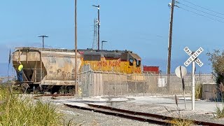 UP 1495 Leads The LSF51 With Only A Grain Car