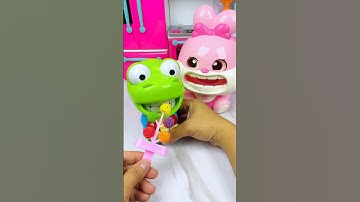 Satisfying With Unboxing Cute Pink Rabbit Set Toys Eating Candy, ASMR Videos