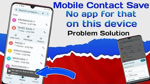 Vivo mobile contact save | No app for that on this device problem