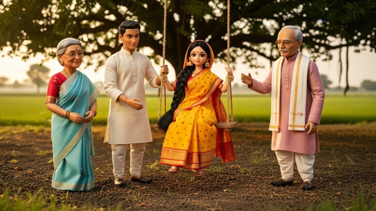 Miniature Doll Cooking Under Banyan Tree! Munni &Family Cook Chicken Paneer ASMR | VillageDoll Story