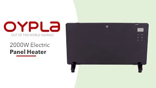 Oypla 2000W Black Glass Free Standing/Wall Mounted Electric Panel Convector  Heater - YouTube