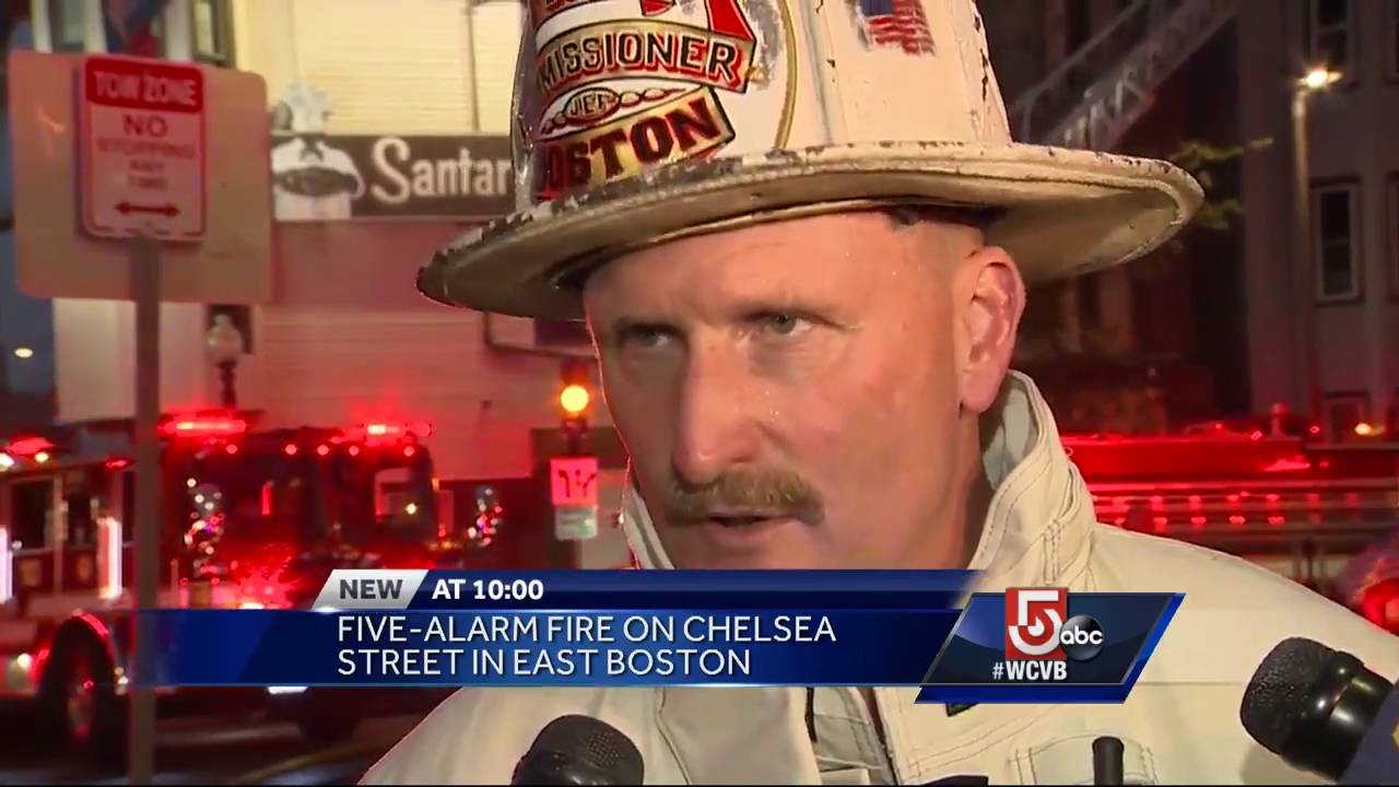 5-alarm fire rips through East Boston triple-decker