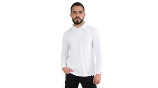 Camisa Polo Manga Longa Tradicional Branca