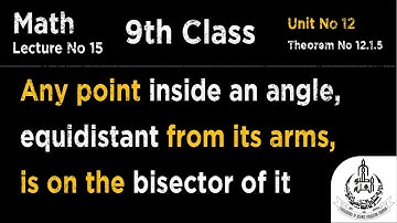 Any point inside an angle, equidistant from its arms, is on the bisector of it | theorem  No 12.1.5