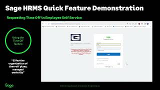 Sage HRMS Premium Feature Demo - ESS Time Off
