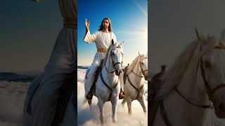 The King Is Coming on the Clouds ✨🐎 | Jesus Christ's Glorious Return #shorts #jesus #heaven