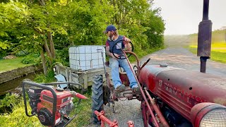 Taking the 1949 Farmall cub for a 300 gallon water run 2” Predator water pump