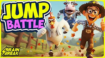 ⚡️ Barnyard Jump Battle ⚡️ Fall Brain Break for Kids ⚡️ Farm Jump Challenge