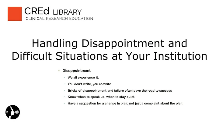 Research Careers: Handling Difficult Situations at Your Institution