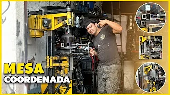 MESA CORDENADA COM MORSA PARA FURADEIRA DE BANCADA!! Completo