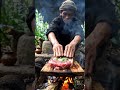 Steak nướng bơ tỏi trên than hồng - Bếp Lặng #asmr #forestcooking #slowliving #beplang #cinematic