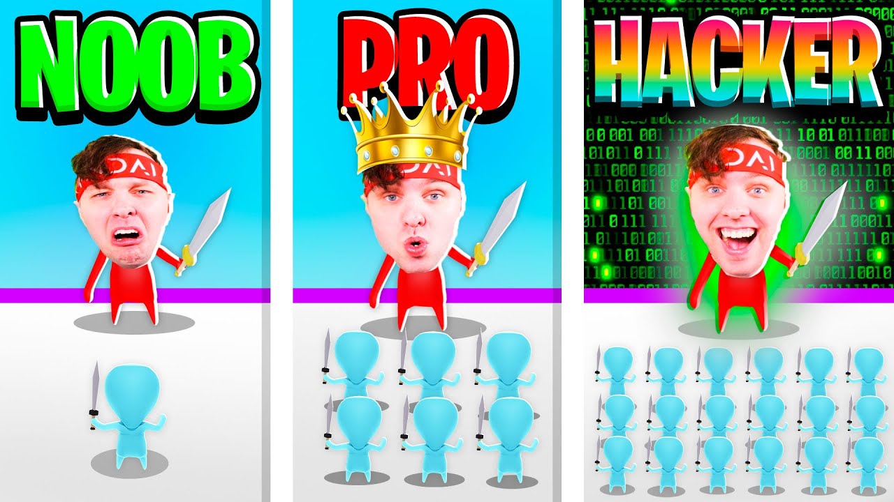 NOOB vs MEGA LEVEL i *MERGE FIGHT*