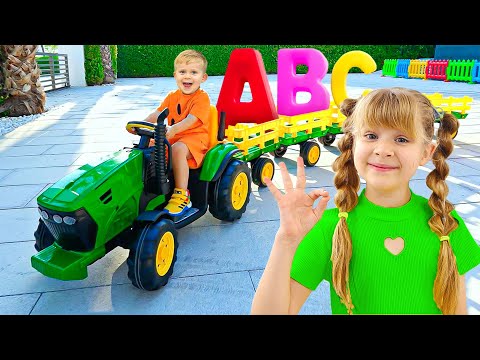 Aprendizagem divertida com Oliver em um trator: números e muito mais!