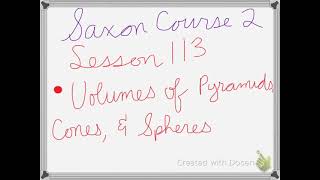 Saxon Course 2 Lesson 113