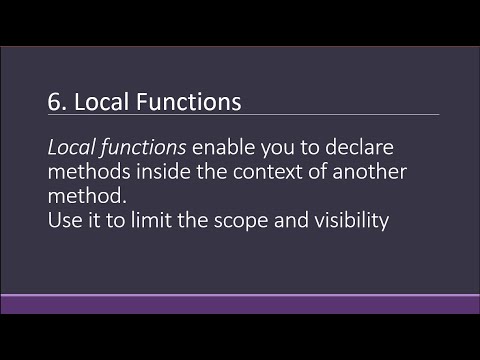 C# 7.0 New Features : Local Functions