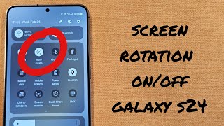 Auto Rotate On/Off Samsung Galaxy s24