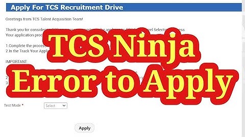 TCS Ninja error to apply | TCS nextstep some error occured please try again later portal not opening