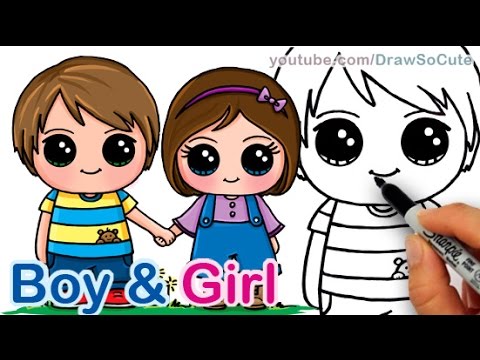 How To Draw A Cute Boy And Girl Holding Hands Step By Step Best