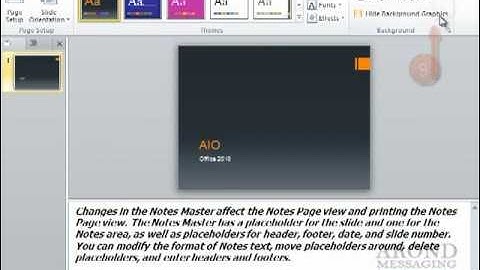 Using PowerPoint 2010 - Work with the Notes Master