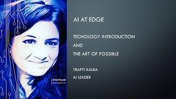 Session on AI at Edge, Video Analytics and computer Vision