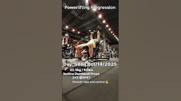 Incline Dumbbell Press 22.5 kg / 50 lbs 💪 | Light Deload | #InclinePress #Powerlifting #Progression