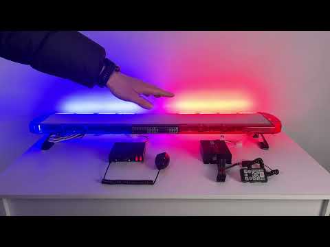 Мигалка 120см на дах автомобіля з вбудованим СГП синьо-червона, видео 1