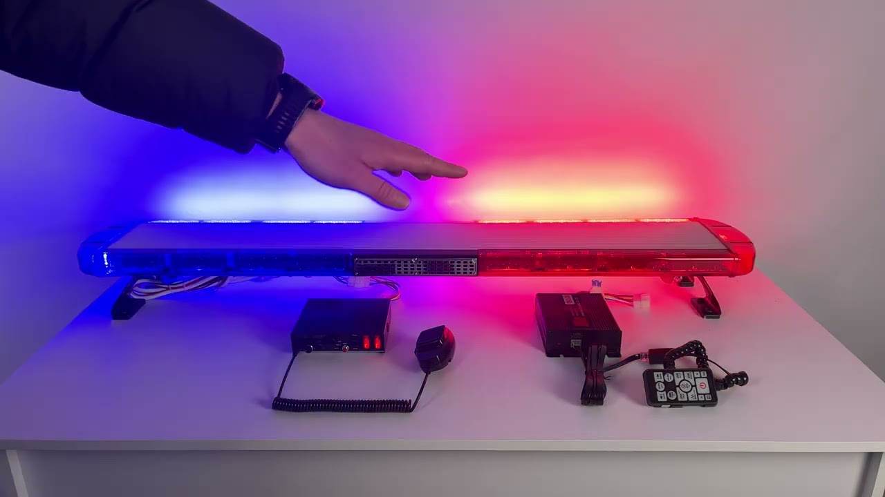 Мигалка 120см на дах автомобіля з вбудованим СГП синьо-червона