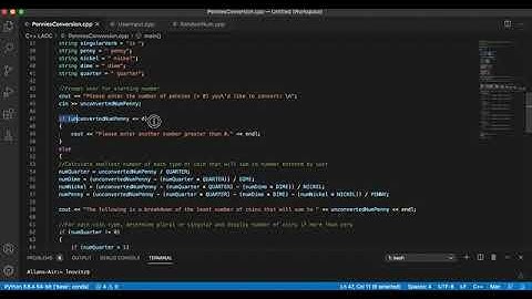 If Else Statements With Penny Conversion - C++