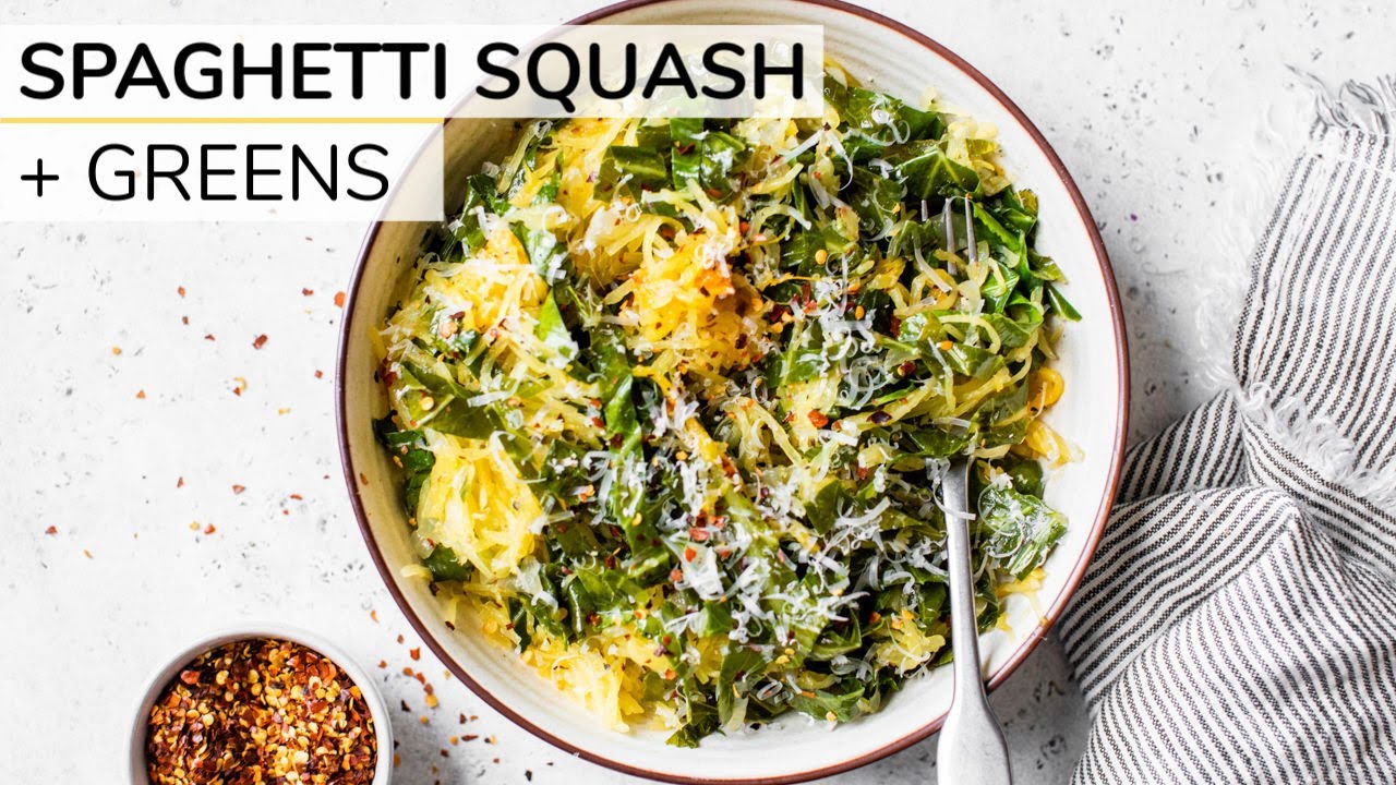 ROASTED SPAGHETTI SQUASH WITH COLLARD GREENS | easy, healthy dinner idea | Clean & Delicious