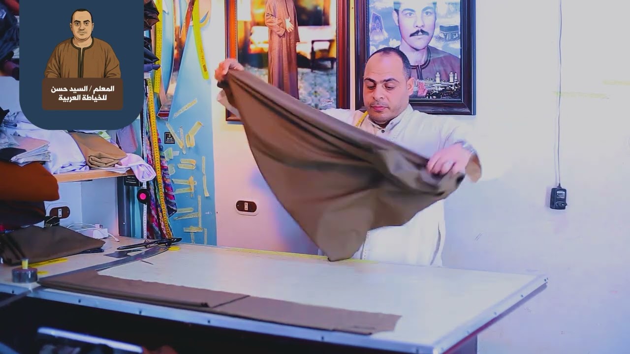 قص الجلابيه البلدي بالكامل تنفيذ المعلم سيد حسن للتواصل 01014152625