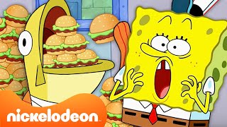 KarakterKarakter SpongeBob Makan TERLALU BANYAK MAKANAN selama 30 Menit  | Nickelodeon Bahasa