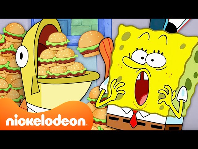 Karakter-Karakter SpongeBob Makan TERLALU BANYAK MAKANAN selama 30 Menit 😱 | Nickelodeon Bahasa class=