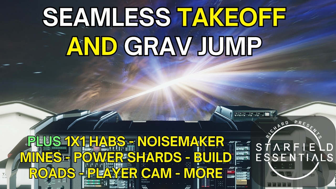 Seamless Takeoff & Grav Jump - 1x1 Habs - Noisemaker Mines - Power Shards - Build Roads - Player Cam