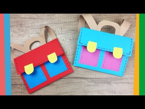 Back to school craft - Easy DIY paper School backpack