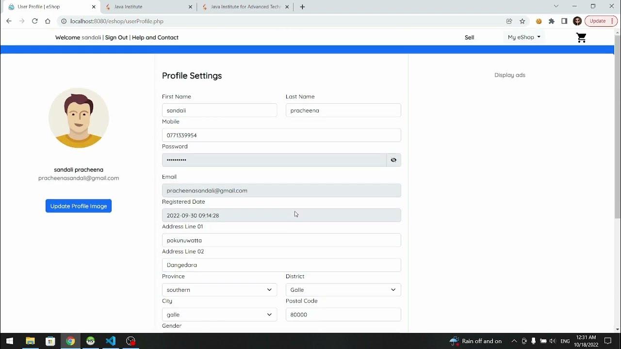 10.Design a responsive user profile page using HTML, CSS, JavaScript ...