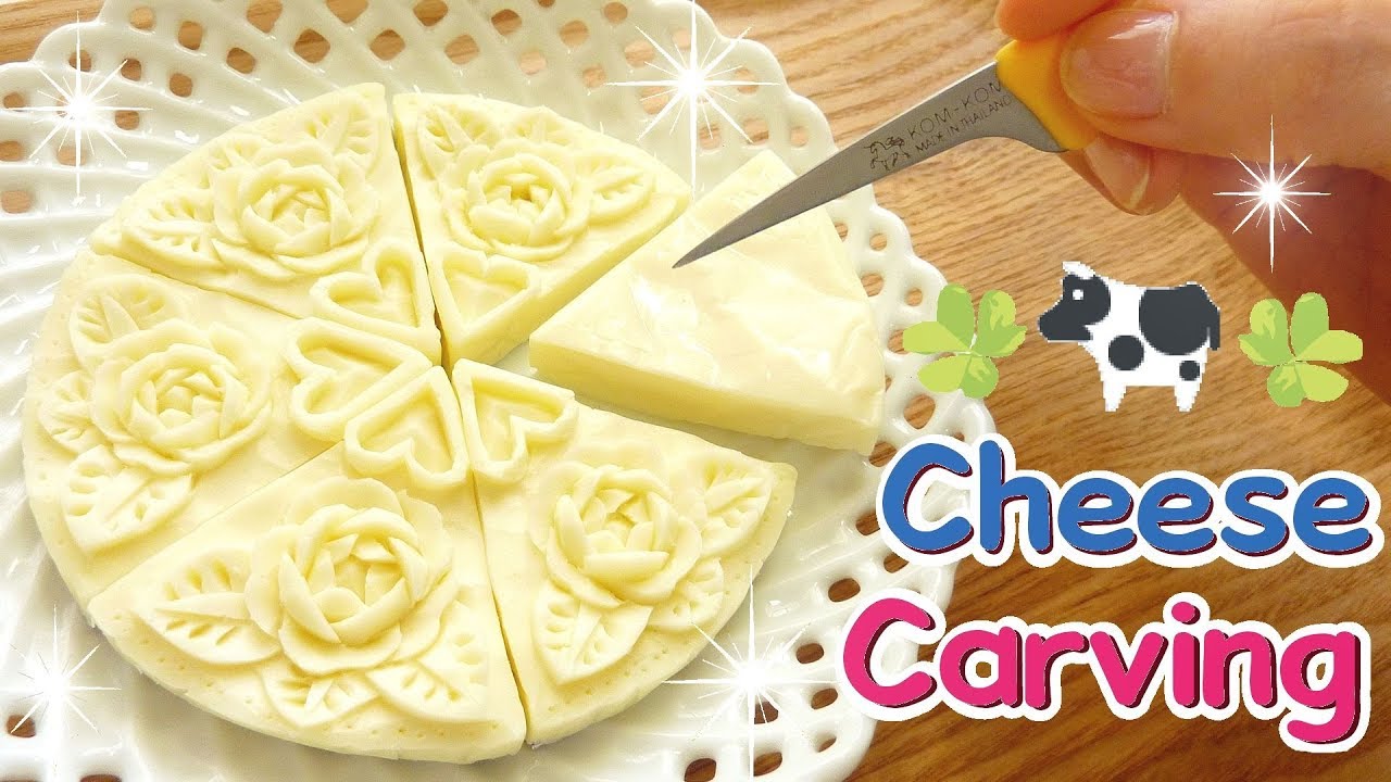 CHEESE CARVING How To Carve A Rose in Cheese Satisfying ASMR
