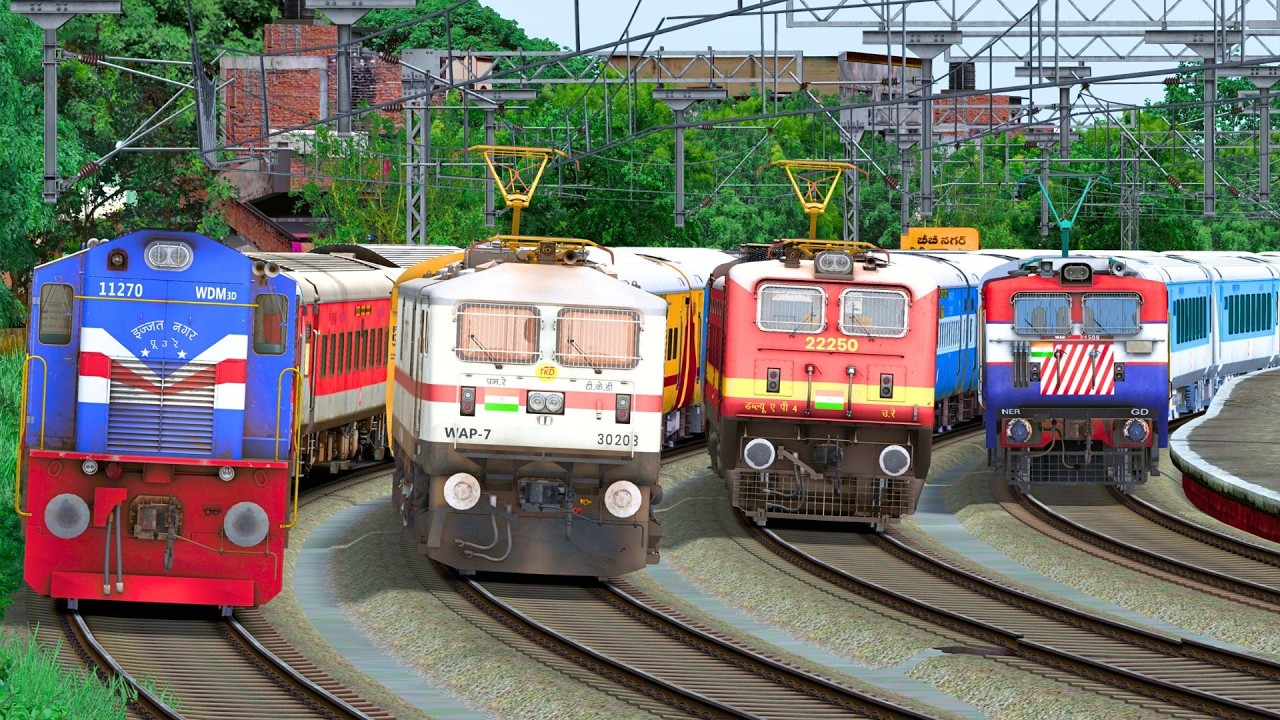 TRAINS HEAVY TRAFFIC IN RAILWAY STATION | BUMPY RAILROAD | Train Simulator | Railworks | NTG GAMING
