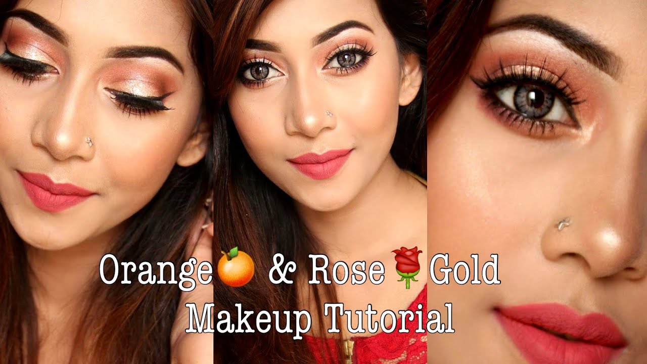 Orange Rose Gold Spring Makeup Tutorial Ll Elysium Brushes YouTube