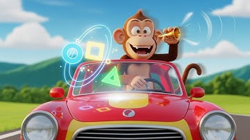 Monkey on the Toy Car 🐒🚗 | Learn Colors, Numbers & | Fun Kids Adventure | 3D Animation for Children