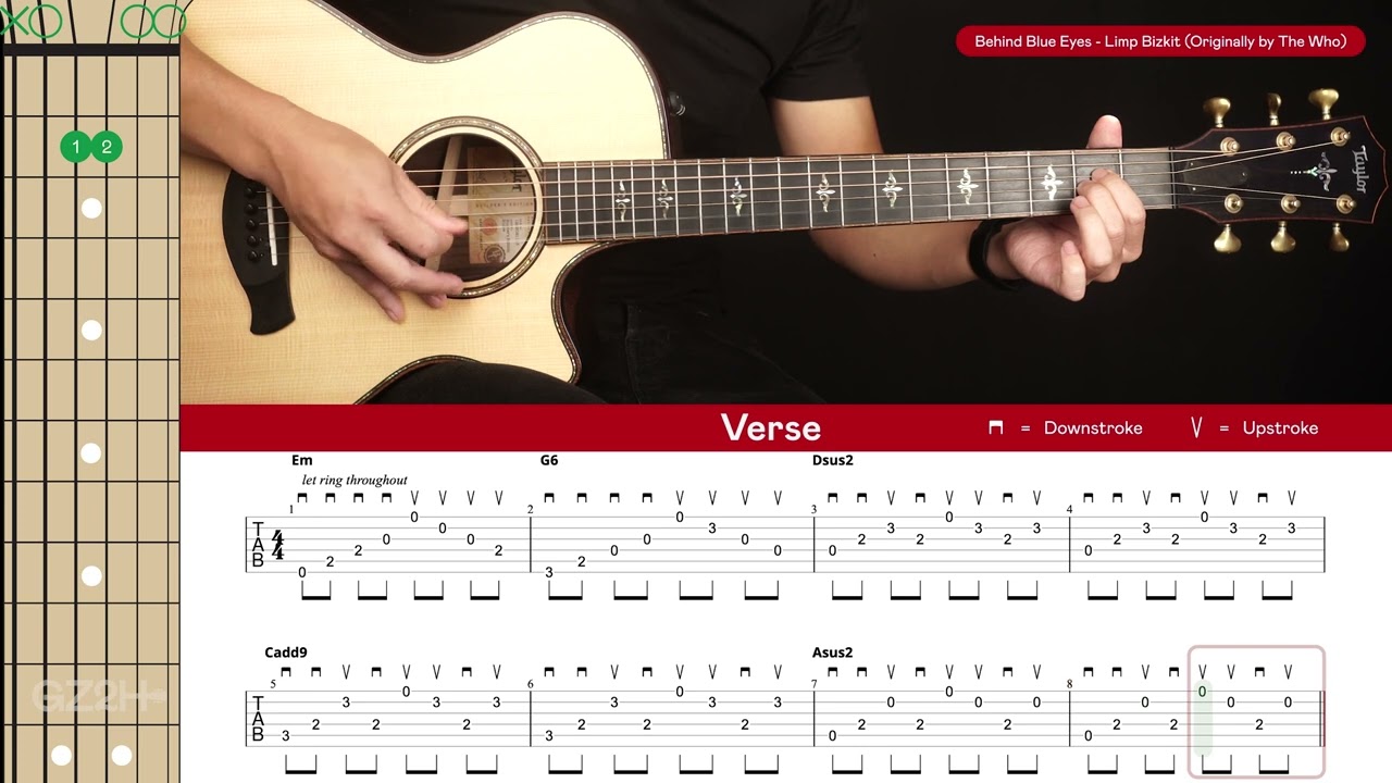 Behind Blue Eyes Guitar Cover Limp Bizkit Tabs  Chords