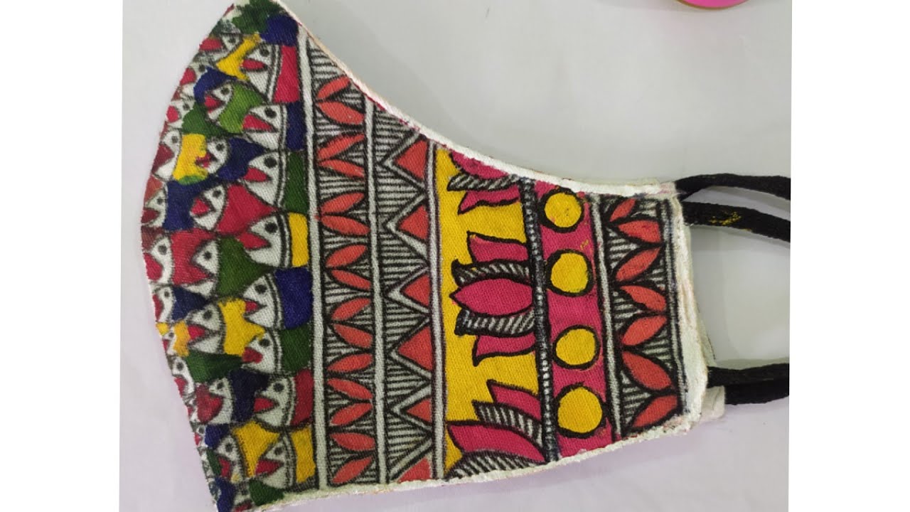 Easy Madhubani / Mithila painting on mask 