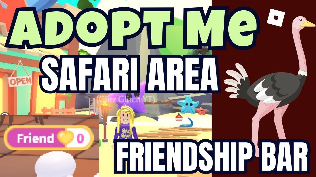 Adopt Me! on X: 🥰 Safari & Friendship Bar! 🥰 🏜️ New safari-themed area!  🐗 New pets: Ostrich and Warthog! 🦦 Bond with your favorite pet & gain Age-Up  potions! 🐕‍🦺 New