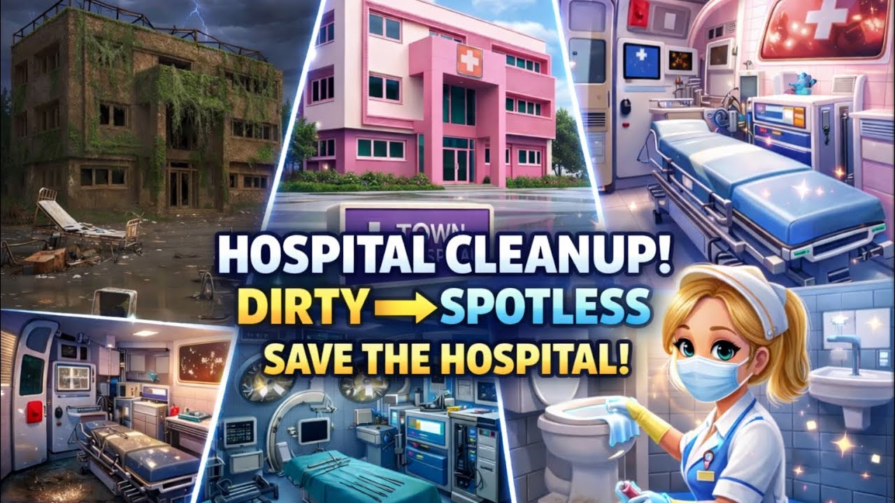 Satisfying Hospital Deep Cleaning ASMR 🚑✨ | Toilet, Operation Theatre & Ambulance Makeover