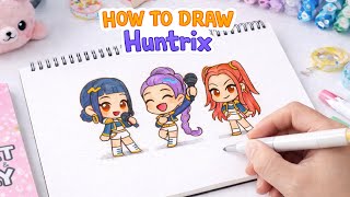 How To Draw Rumi, Zoey Mira Easy K-Pop Demon Hunters Step By Step For Kids