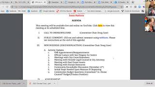 CRB Ad Hoc Transition & Contingency Planning Committee Meeting