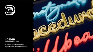 Blender Geometry Nodes Procedural Neon Billboards