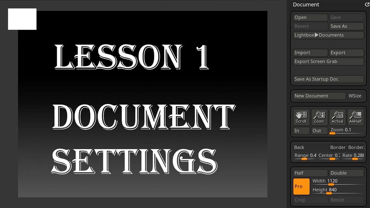 Zbrush Fundamentals - Lesson 1 | Document settings #zbrush #zbrushtutorial #sculpting