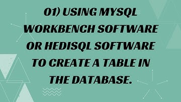 01) Using MySQL Workbench Software or HediSQL Software to create a table in the database.
